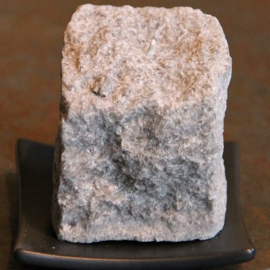 Granitstein-Kerze - klein inkl. Untersetzer